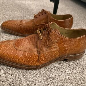 Belvedere Ostrich Leather Mens Dress Shoes. Used